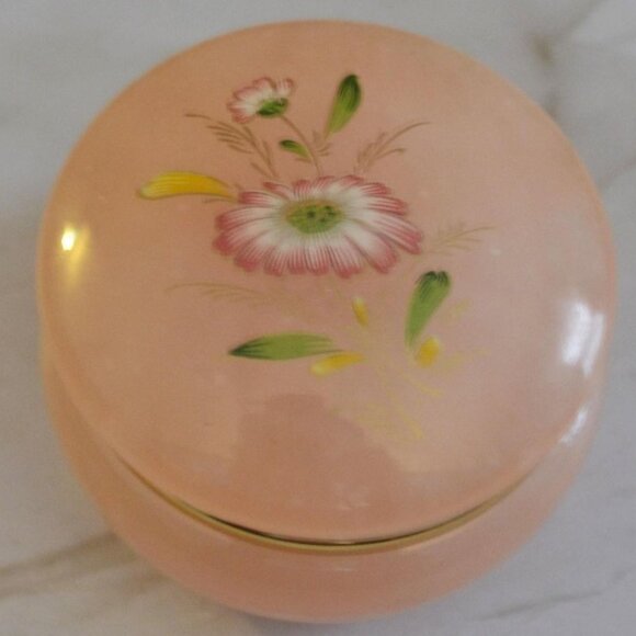 Vintage Alabaster Hinged Trinket Dish Jewelry Storage Vanity Dresser Dec… - Picture 5 of 6